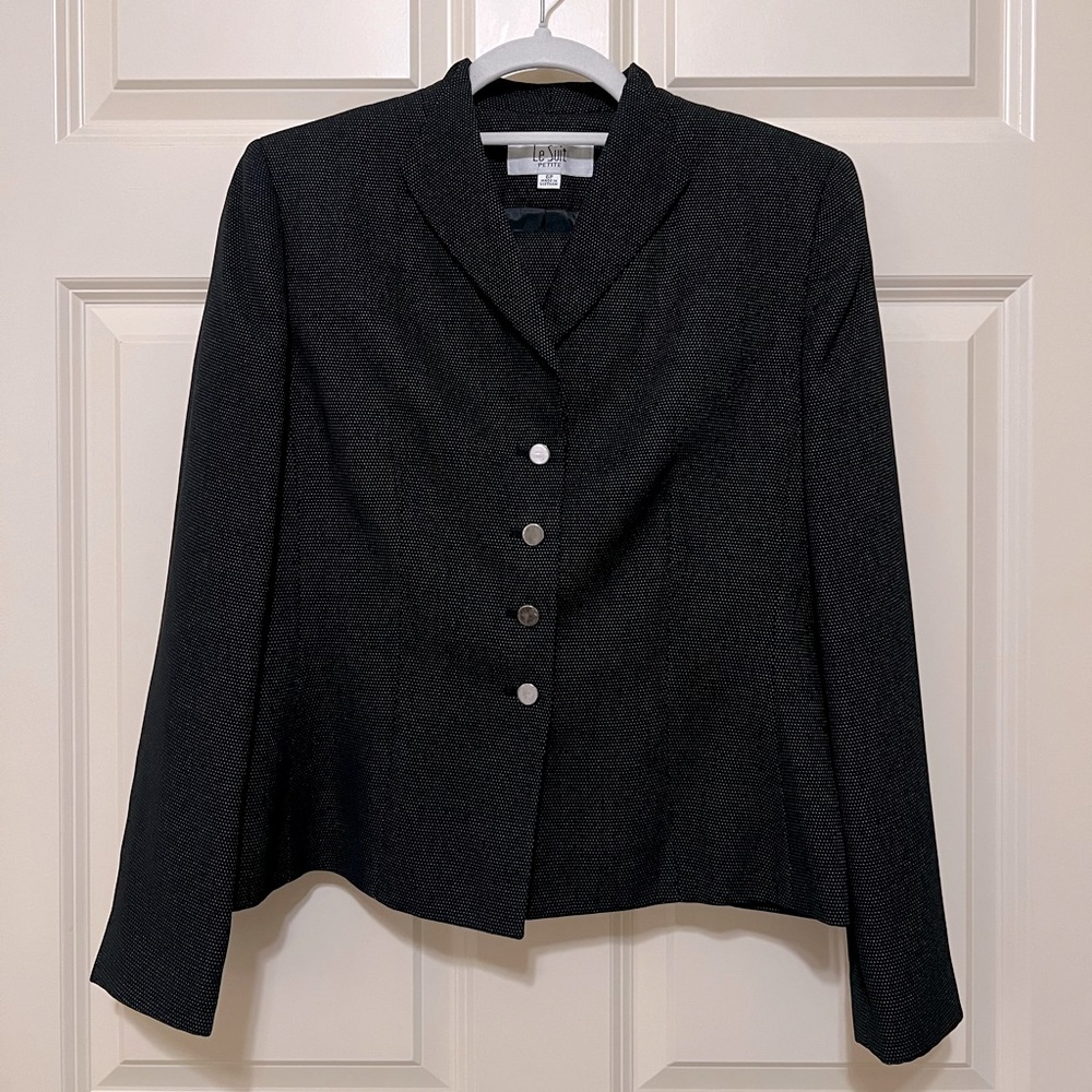 Le Suit Black Skirt Suit